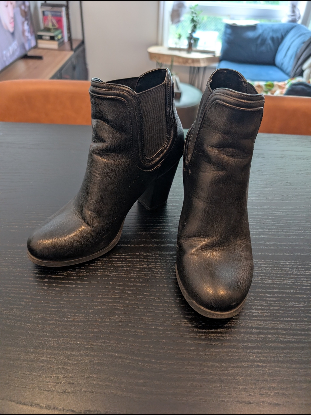 Call It Spring Black Chelsea Ankle Boots with Block Heel